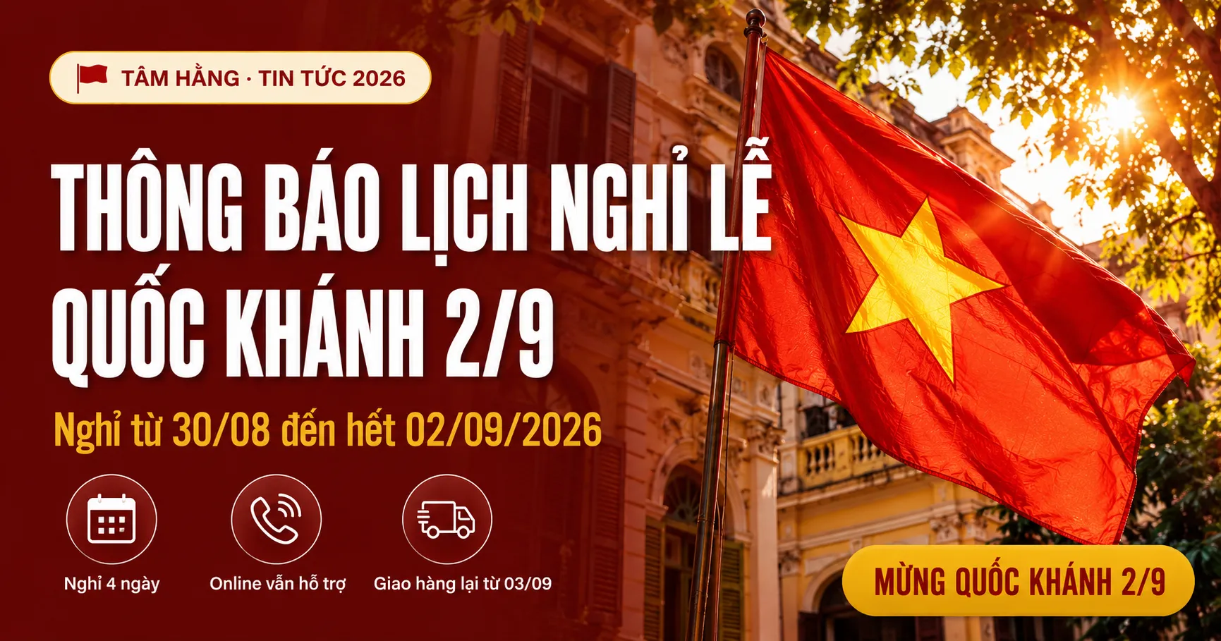 Thông báo nghỉ lễ 2-9
