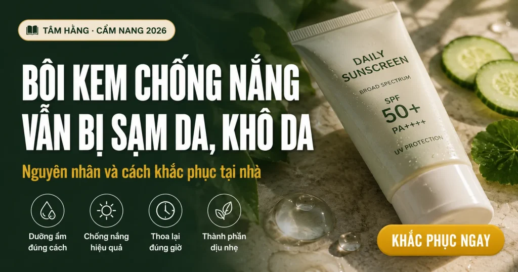 Bôi kem chống nắng vẫn bị sạm da khô da , nguyên nhân và cách khắc phục