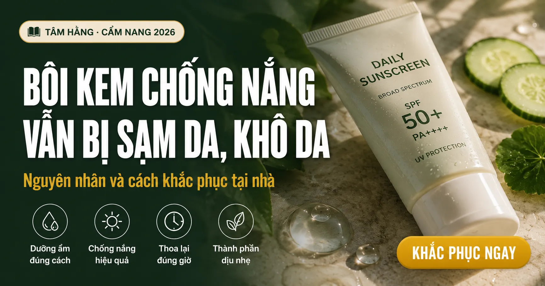 Bôi kem chống nắng vẫn bị sạm da khô da , nguyên nhân và cách khắc phục