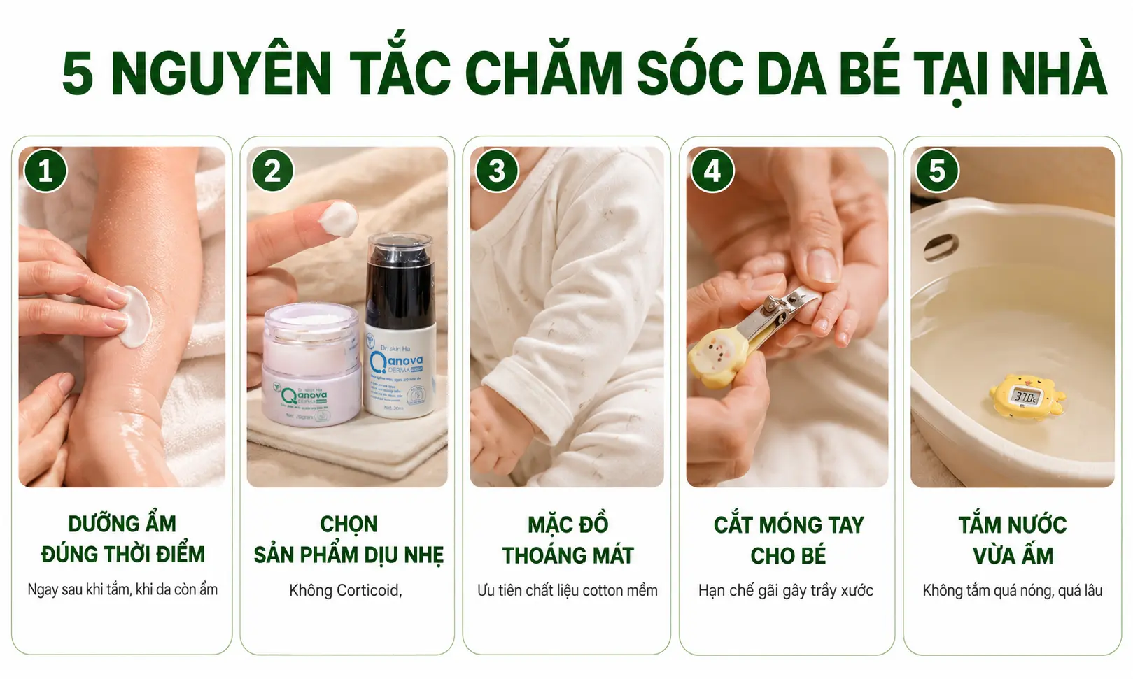 Nguyên tắc chăm sóc trẻ viêm da cơ địa tại nhà