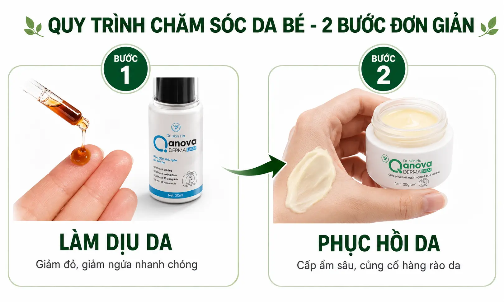 Quy trình chăm sóc da bé 2 bước
