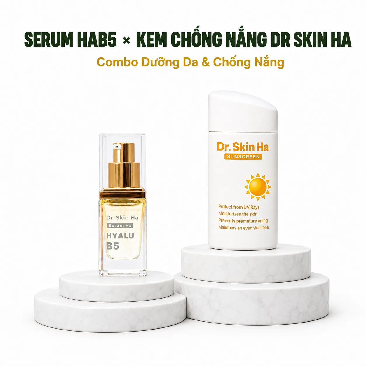 Combo Dưỡng Da & Chống Nắng Skin Ha