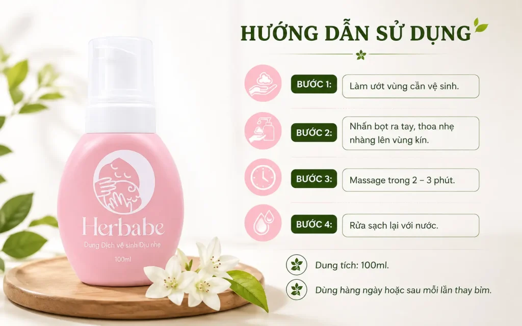 Hướng dẫn sử dụng dung dịch vệ sinh Herbabe
