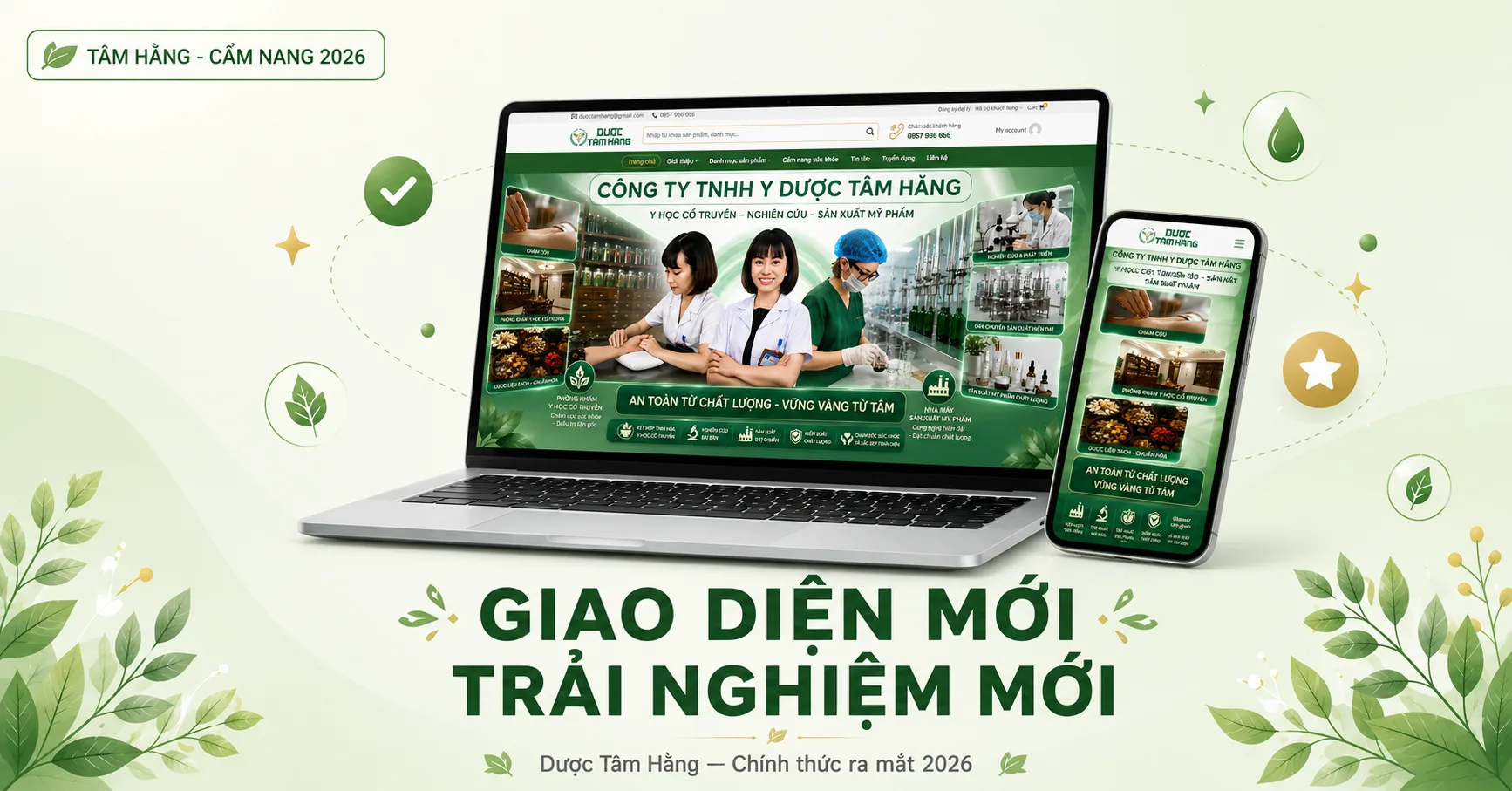 Dược Tâm Hằng ra mắt giao diện website mới
