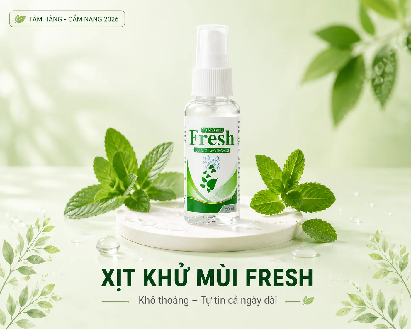 Xịt Khử Mùi Fresh kiểm soát mồ hôi và mùi hôi nách hiệu quả