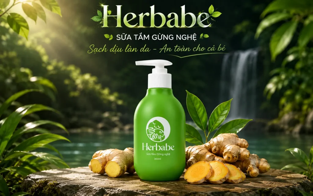 Sữa tắm gừng nghệ Herbabe