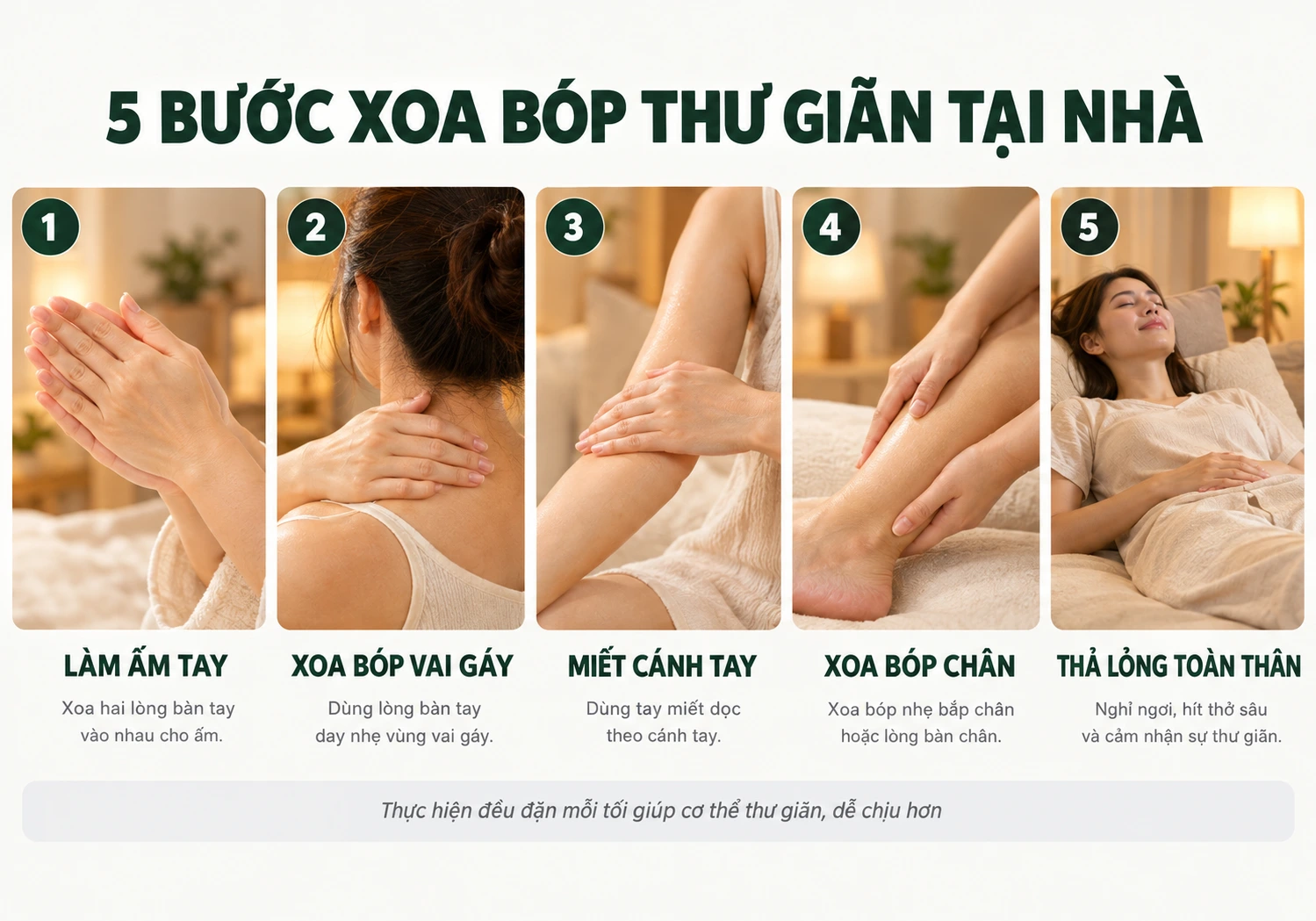 Cách xoa bóp thư giãn tại nhà 