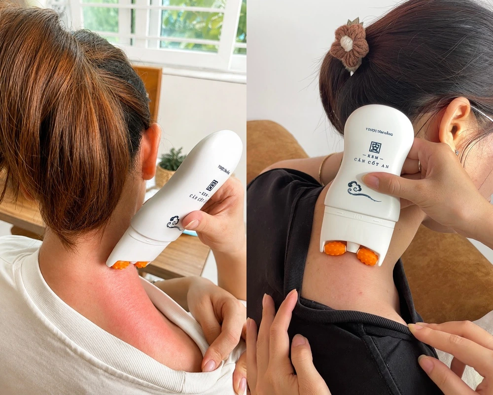 cảm giác ấm nóng khi thoa kem cân cốt an