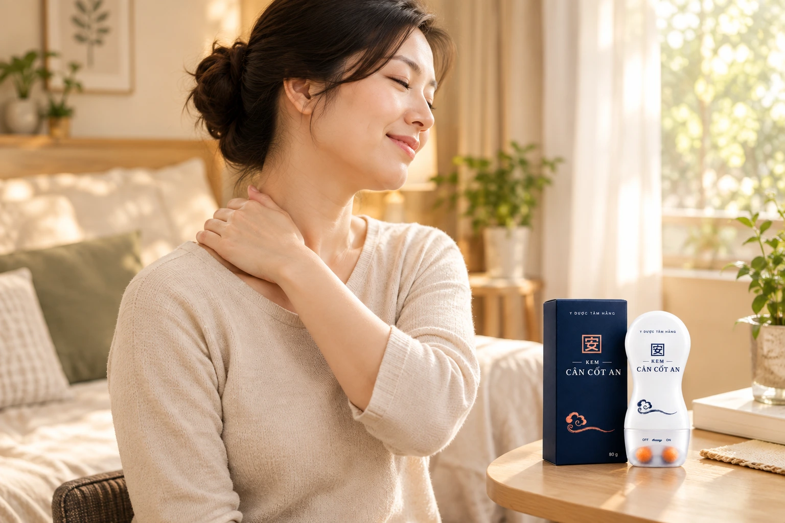 kem vai gáy cân cốt an hỗ trợ cho người bị đau mỏi vai gáy 