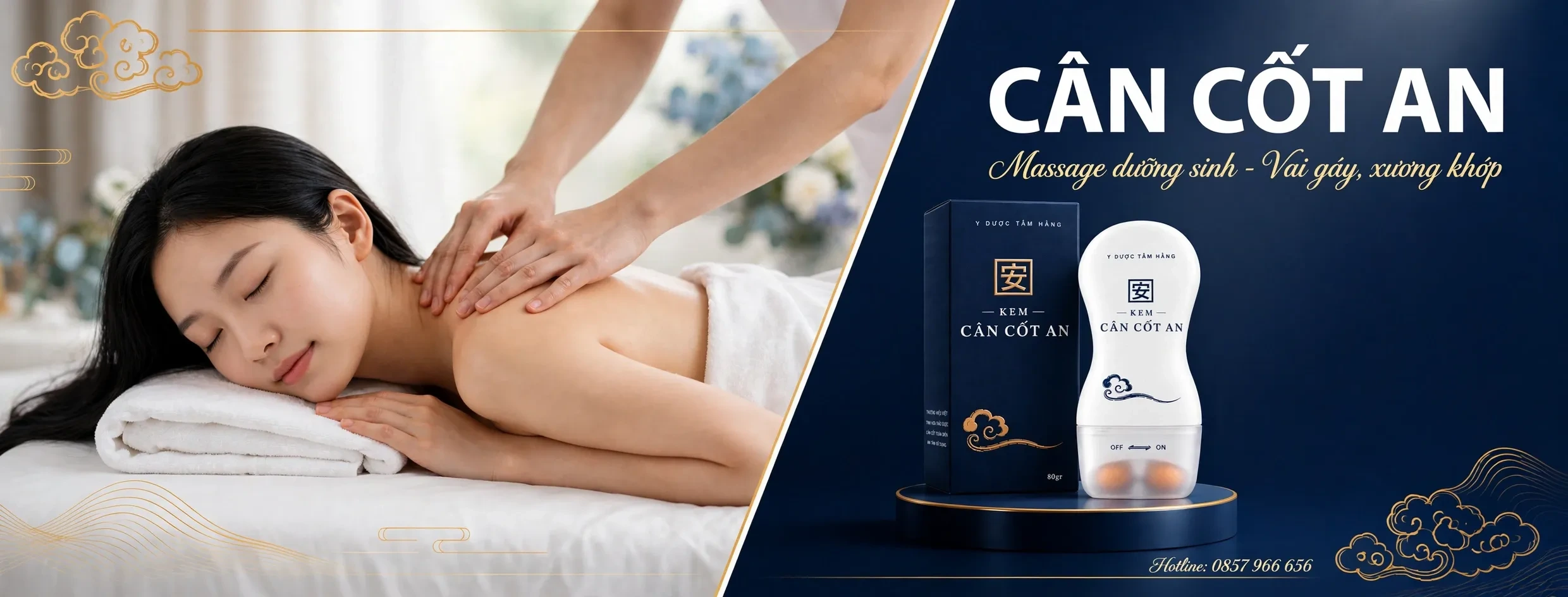 Kem massage cân cốt an giúp thư giãn toàn thân 
