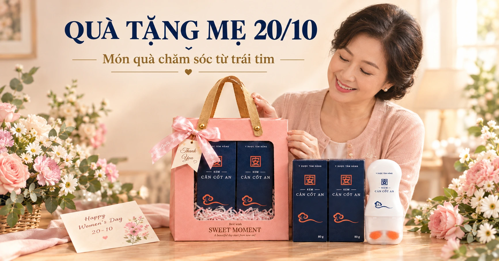 Qùa tặng mẹ 20-10 cân cốt an